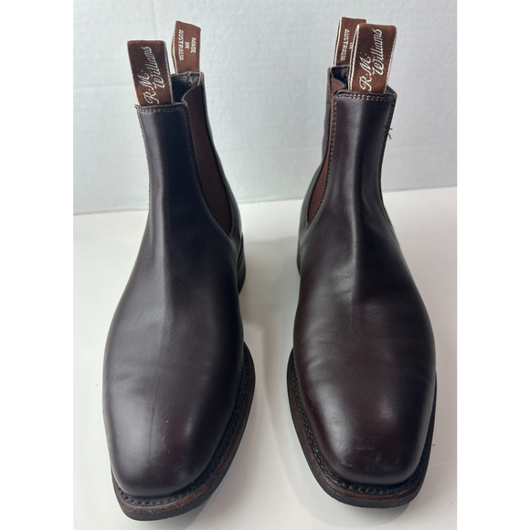 *Flawed R.M. Williams Craftsman Boots Men’s 9.5 F Brown Leather Chelsea Pull-On - Picture 3 of 16